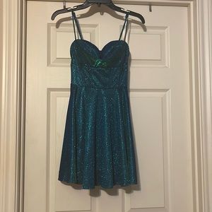 Beautiful teal shimmer party dress